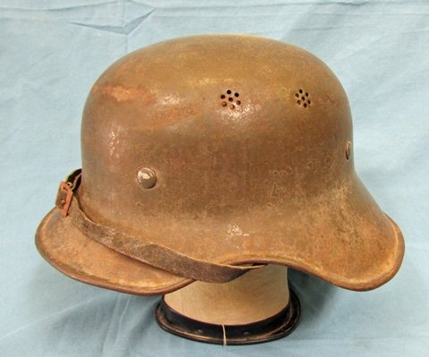  German WWII, Bulgarian Contract, One Piece Luftschutz Helmet — image 4