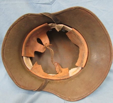  German WWII, Bulgarian Contract, One Piece Luftschutz Helmet — image 5