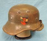 German WWII, Bulgarian Contract, One Piece Luftschutz Helmet