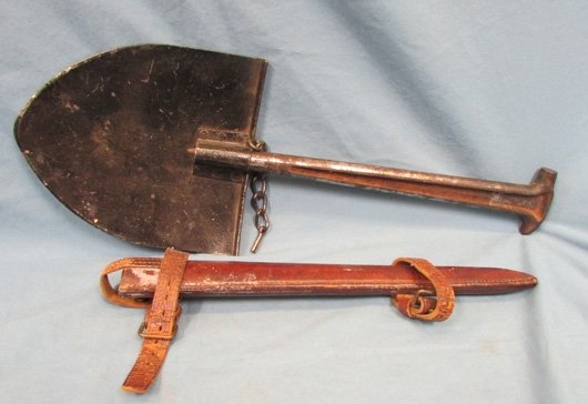  US Pre WWI, M1912 Picket Pin & Leather Carrier, With Shovel Attachment Set — image 2