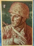 German WWII Willrich Postcard, Fallschirmjager, Hauptmann Wikig