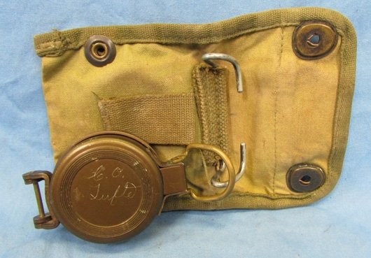  US Korean War Lensatic Compass & Belt Pouch, Marine Compass Co. — image 4