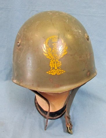  Italian WWII M1933 Steel Helmet, Stenciled Eagle & Crown — image 2
