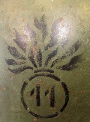  Italian WWII M1933 Steel Helmet, 11th Grenadiers — image 3