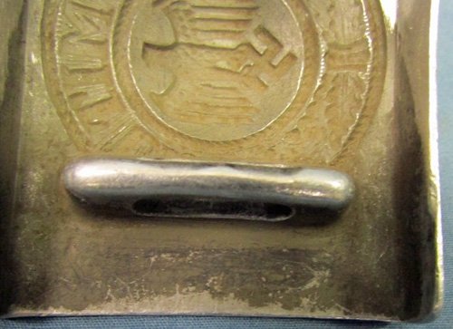  German WWII Pebbled Aluminum Army Buckle & Tab, 1938 — image 6