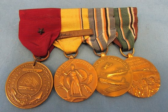  US WWII-Korean War China Sailer, Nine Place Medal Bar, — image 5