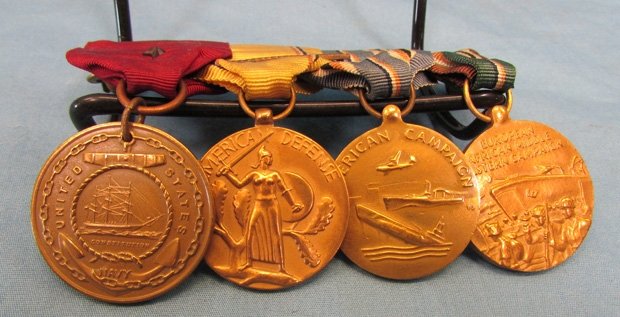  US WWII-Korean War China Sailer, Nine Place Medal Bar, — image 6