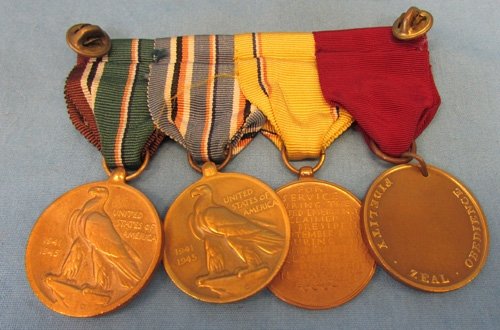  US WWII-Korean War China Sailer, Nine Place Medal Bar, — image 7