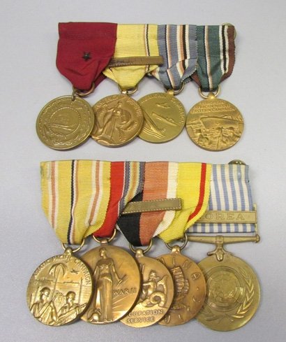  US WWII-Korean War China Sailer, Nine Place Medal Bar, — image 8