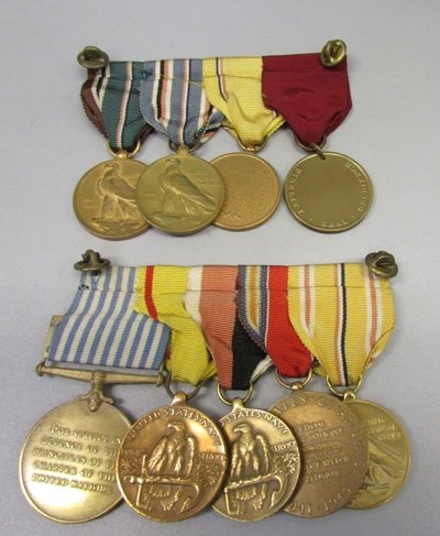  US WWII-Korean War China Sailer, Nine Place Medal Bar, — image 9