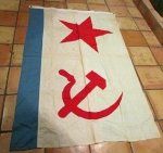 Soviet Cold War Era Naval Ensign, 46 x 72 Inches