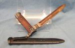 Italian WWII, M1938 Folding Blade Cacarno Bayonet & Scabbard
