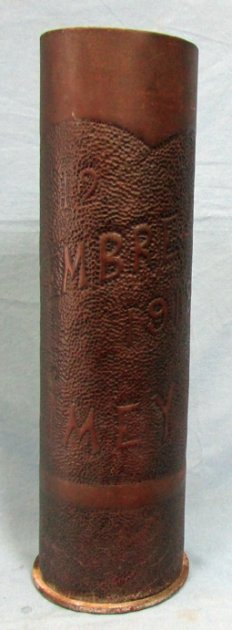  French WWI, 105 mm Trench Art Shell Casing, Limey France — image 2