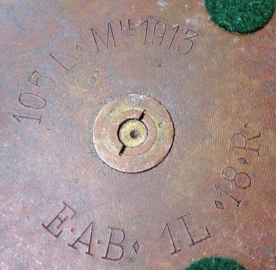  French WWI, 105 mm Trench Art Shell Casing, Limey France — image 8