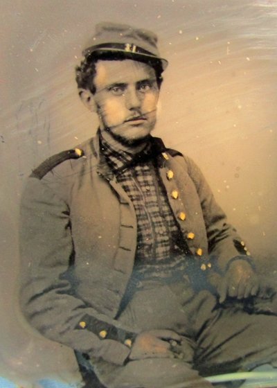  US Civil War Sixth Plate Ambrotype, Seated Militia Soldier — image 3