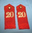 Japanese Meiji Era, Russo-Japanese War Infantry Shoulder Straps, 20th Regiment
