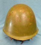 Soviet Post WWII High Dome Steel Helmet, Complete, Soldier Used