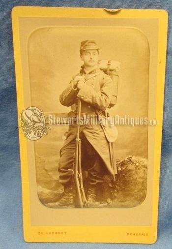  French Post Franco-Prussian War CDV, Armed Infantryman, Chassepot Rifle — image 3