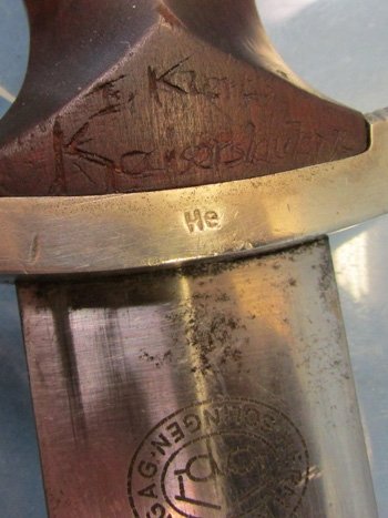  German WWII M1933 SA Enlisted Dagger & Hanger, Herm Konejung Mfg — image 7