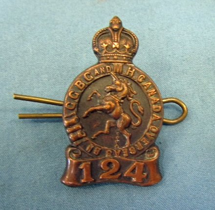 Canada WWI 124 Overseas Battalion Cap Badge — image 4