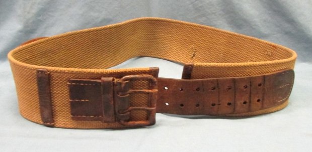  Japanese WWII Army Officers Field Sword Belt, Canvas & Leather — image 2