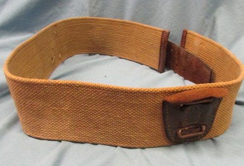  Japanese WWII Army Officers Field Sword Belt, Canvas & Leather — image 3