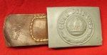 German WWI, M1915 Prussian Enlisted Buckle & Leather Tab