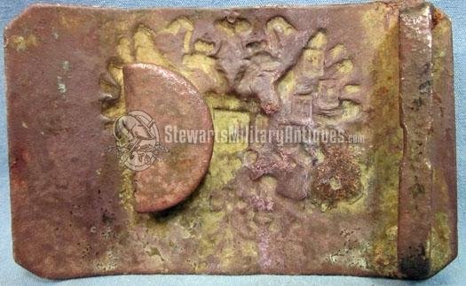  Russian WWI Brass Infantry Enlisted Buckle, Field Recovered — image 2