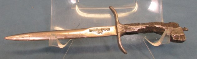  British WWII, Battle of Britain, Bomb Splinter Letter Opener — image 2