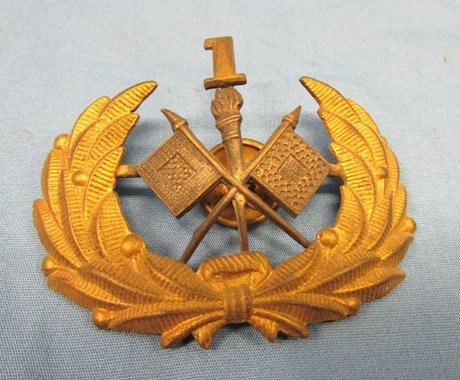  US 1907, Army Signal Corps NCO Hat Insignia, 1st Signal Company — image 2