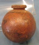 Japanese WWII, Brown Finished Ceramic Grenade, INERT, Maker Marked