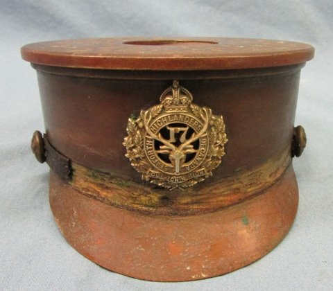  British-Canadian WWI, Trench Art Shell Hat, 18 Pounder, 1916 — image 2