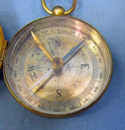  Japanese Brass, Export, Pocket Watch Style Compass, — image 3