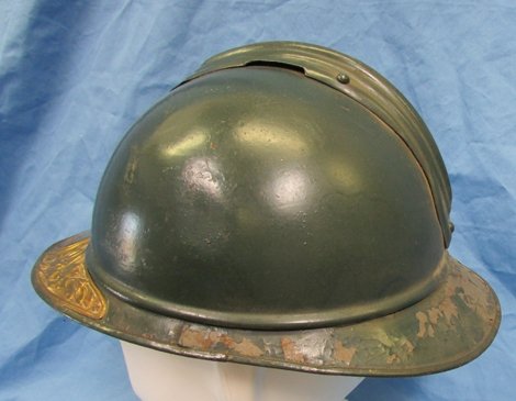  French WWI Adrian Infantry Helmet With Liner & Veteran Visor Plate — image 5