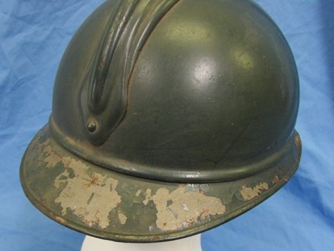  French WWI Adrian Infantry Helmet With Liner & Veteran Visor Plate — image 6