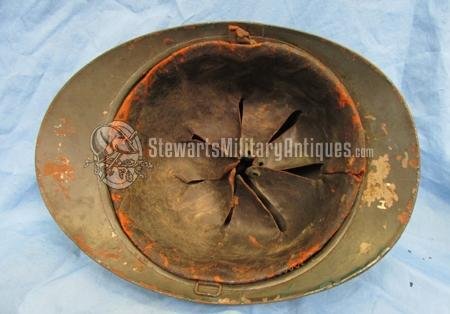  French WWI Adrian Infantry Helmet With Liner & Veteran Visor Plate — image 7
