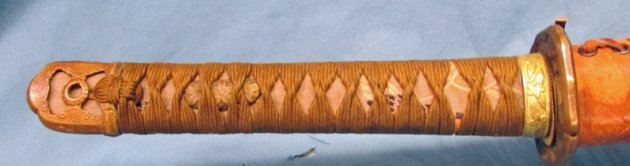  Japanese WWII Army Officers Katana, Leather Covered Scabbard — image 3
