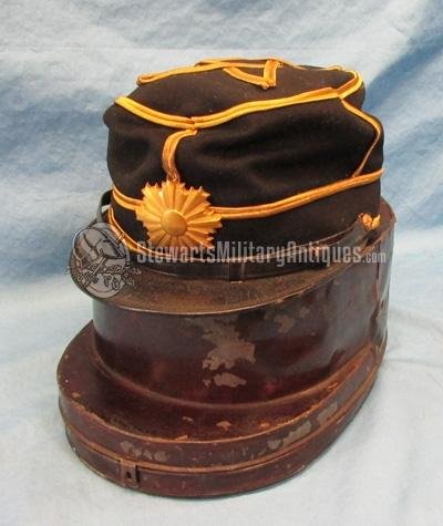  Japanese WWII Hat in Original Metal Hat Box — image 2