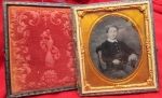 US 1850s Era, 1/6 Plate Tinted Ambrotype & Full Case, …