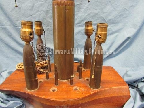  US WWI Trench Art Lamp, Shells & Airplane Propellor Base — image 3
