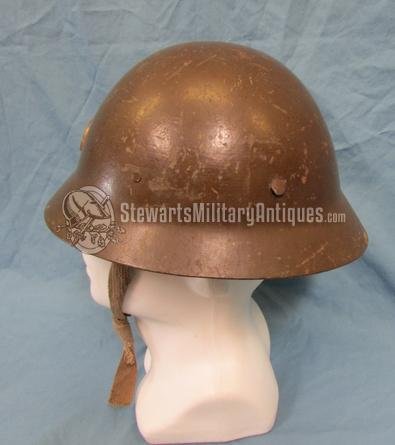  Japanese WWII Steel Civil Defense/Factory Helmet, Complete — image 4