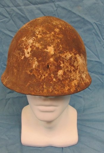  Japanese WWII Relic Battle Damaged Helmet Shell — image 2