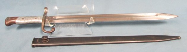  Argentine M1891 Mauser Bayonet, Aluminum Grip, Weyersberg Mfg, Matching — image 3