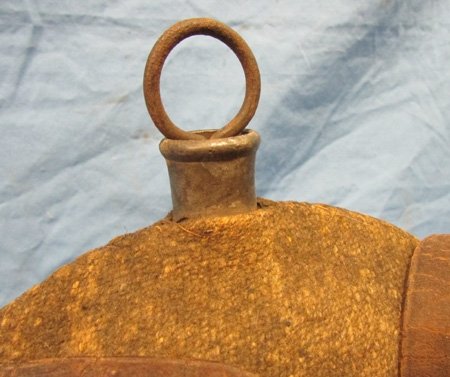  US Civil War, Embossed Star Decorated Body, Brown Wool Cover & Leather Shoulder Strap — image 4