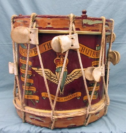  British, Post WWII, 12-13th Para Battalion Drum, 10 Battle Honors — image 2