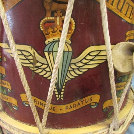  British, Post WWII, 12-13th Para Battalion Drum, 10 Battle Honors — image 3