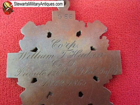  US Civil War, New York Long & Faithful Service Medal, Named 126th NYV — image 4