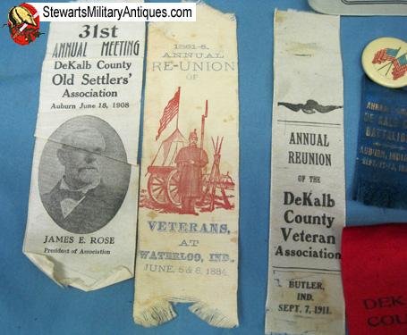  US Post Civil War Indiana GAR Ribbon Lot — image 2
