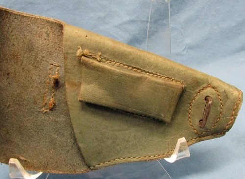  Italian WWII, Full Flap Pistol Holster Green Leather — image 2