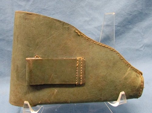  Italian WWII, Full Flap Pistol Holster Green Leather — image 4